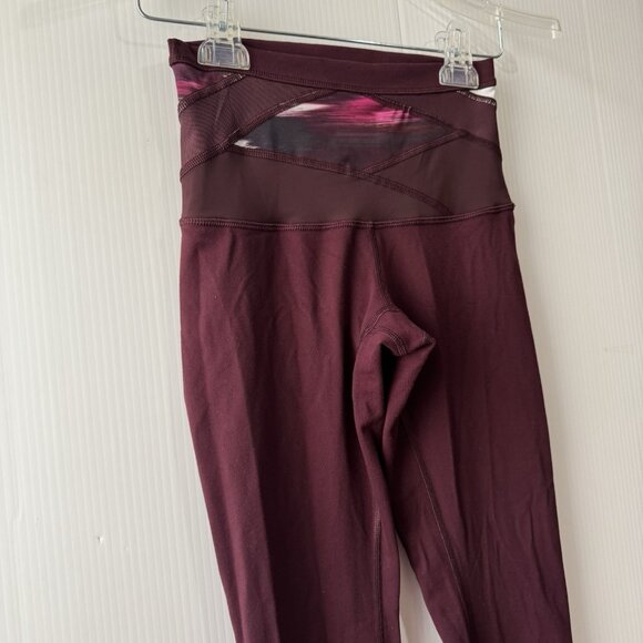 Lululemon Burgundy Reversible High Rise Pant Leggings Size 4 Women’s - Picture 3 of 14